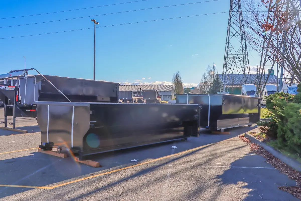 Roll-off dumpster ready for waste disposal at job site for 20 Yard Dumpster Rental in Batavia